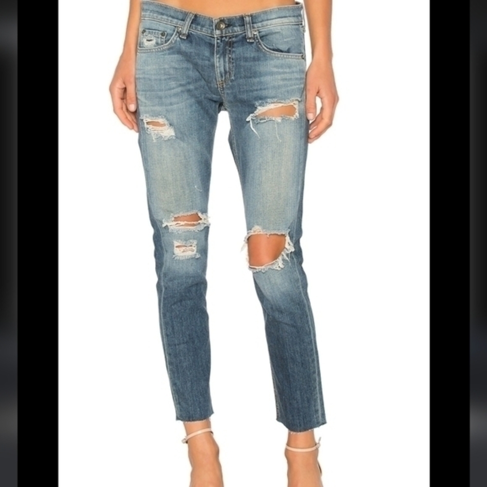 Rag & Bone 'Dre Capri' Distressed Jeans In Color Delamo